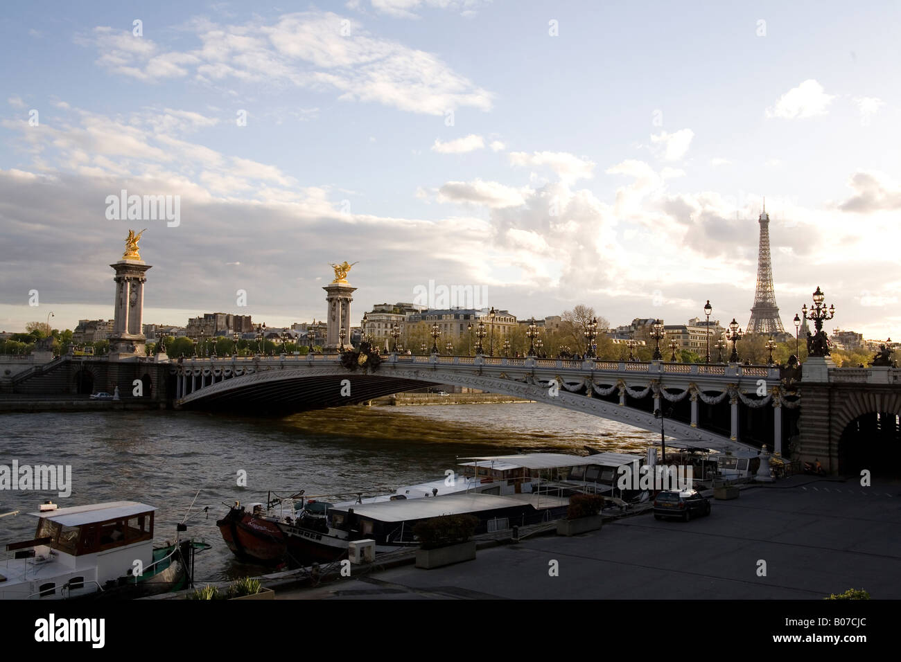 Puente Puente Alexandre III, París, Francia Foto de stock