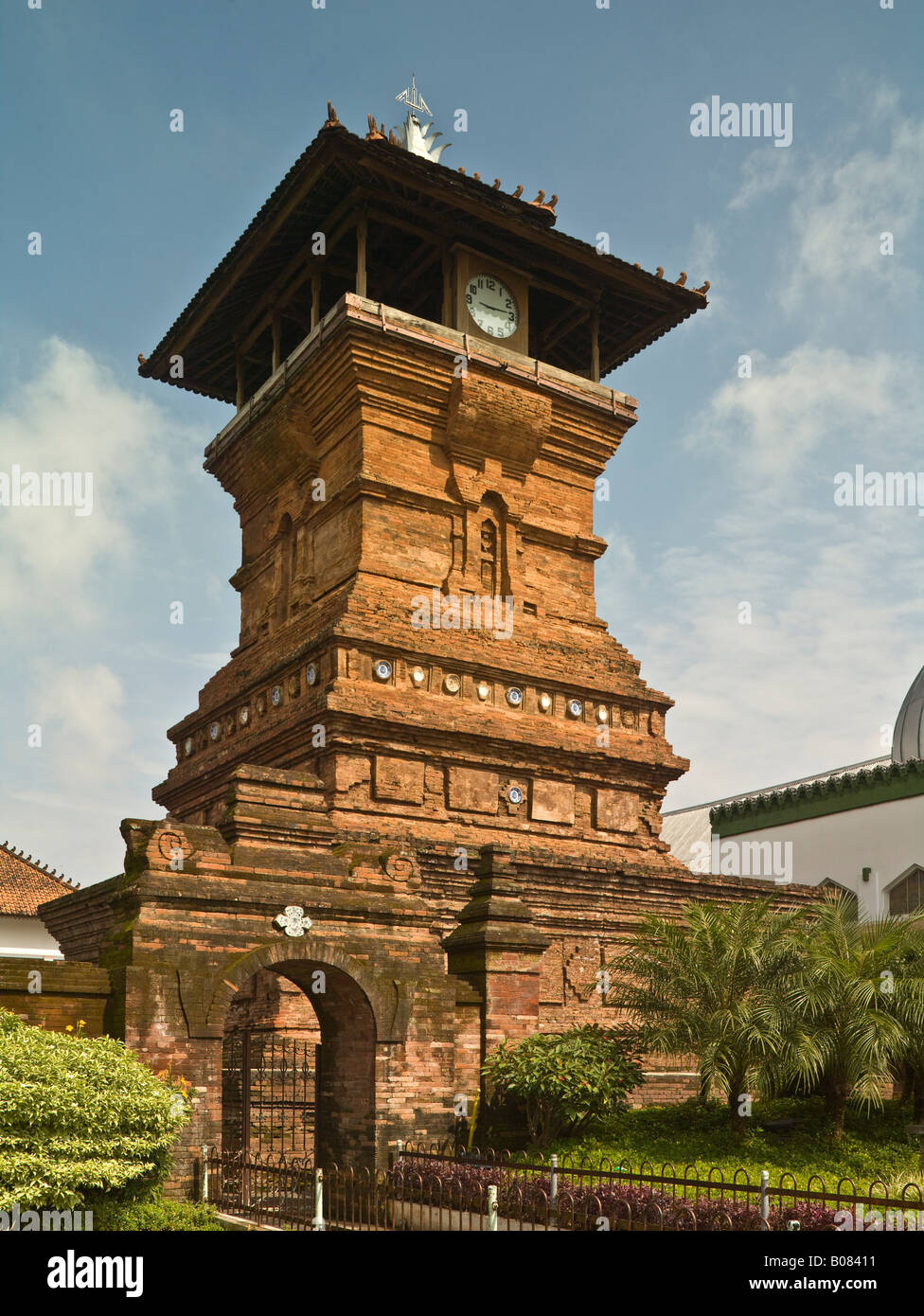 Alminar, Masjid Agung, Kudus, Indonesia Foto de stock