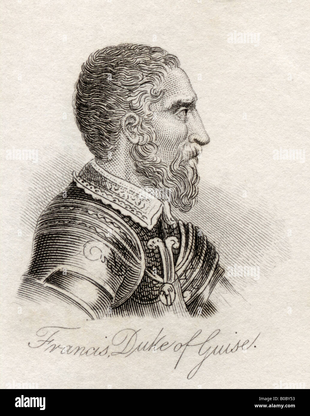 Francisco II, Príncipe de Joinville, Duque de Guise, Duque de Aumale, 1519 -1563, Aka Balafre o el escarlata. Soldado y político francés. Foto de stock
