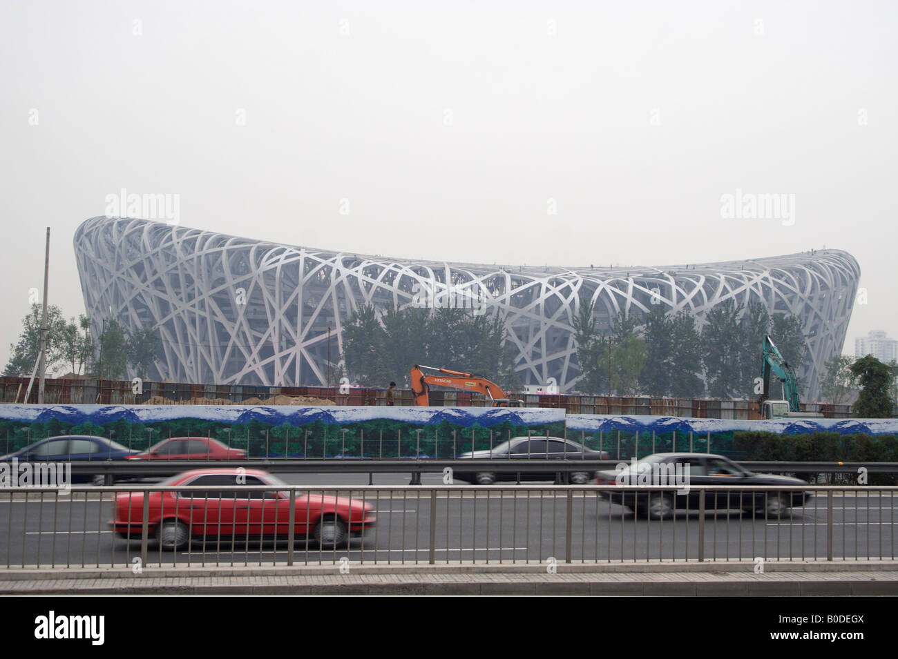 Nacional o el estadio Nido de Pájaro en Beijing China Foto de stock
