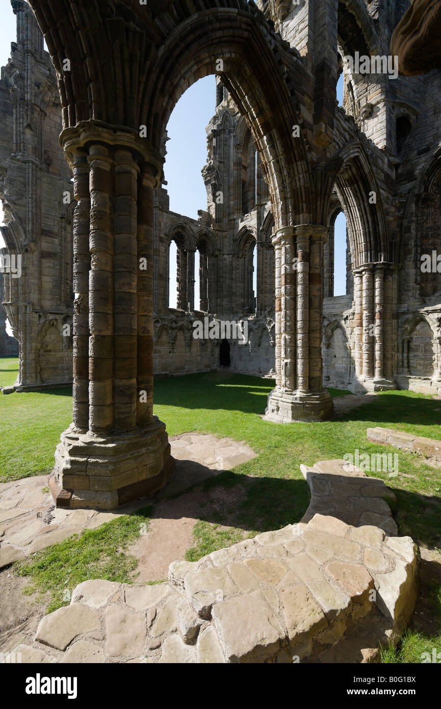 Whitby Abbey, Whitby, East Coast, North Yorkshire, Inglaterra, Reino Unido Foto de stock