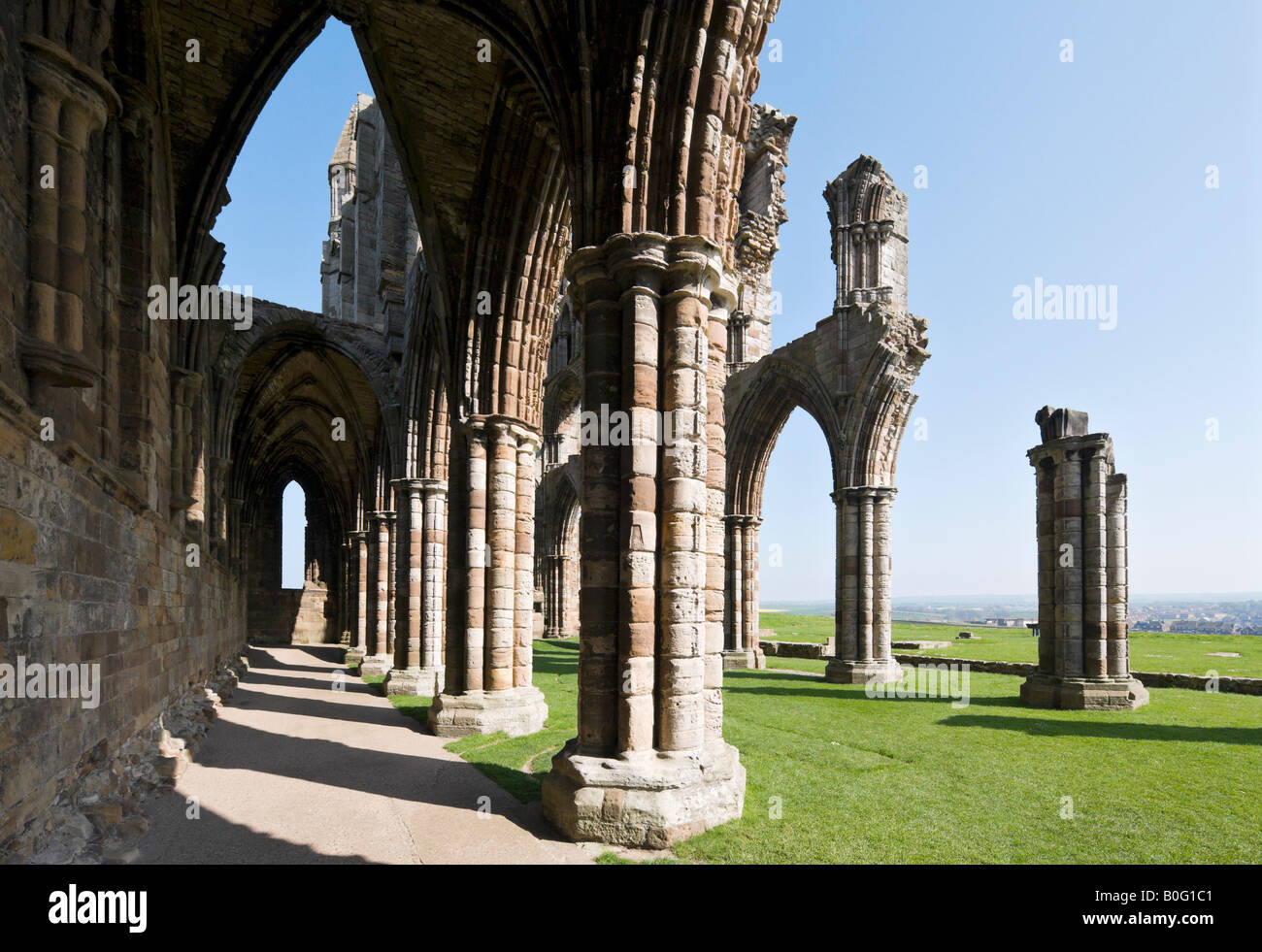Whitby Abbey, Whitby, East Coast, North Yorkshire, Inglaterra, Reino Unido Foto de stock