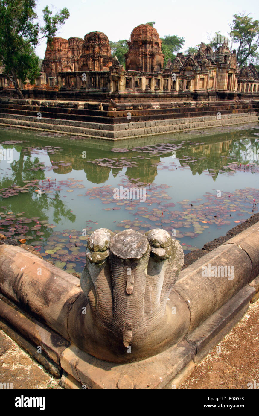 Patio interior Prasat Meuang Tam Isan Tailandia Foto de stock
