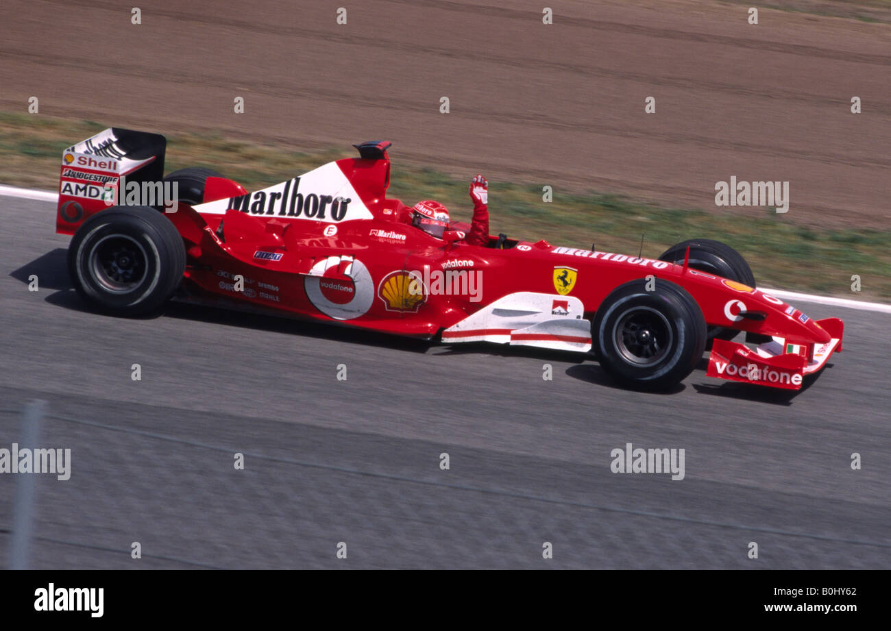 Michael Shumacher ganar el 2003 Spanish F1 Grand Prix. Circuit de Catalunya, Montmeló, Barcelona, España. Foto de stock