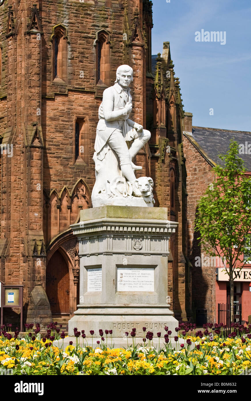 Amelia Paton Hill's estatua de Robert Burns, el poeta nacional de Escocia de 1759 - 1796, Dumfries, Dumfries y Galloway, Escocia. Foto de stock