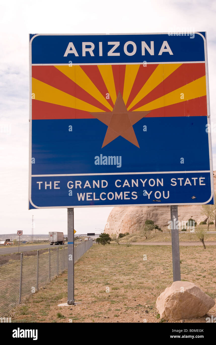 Bienvenido al signo de Arizona EE.UU. Foto de stock