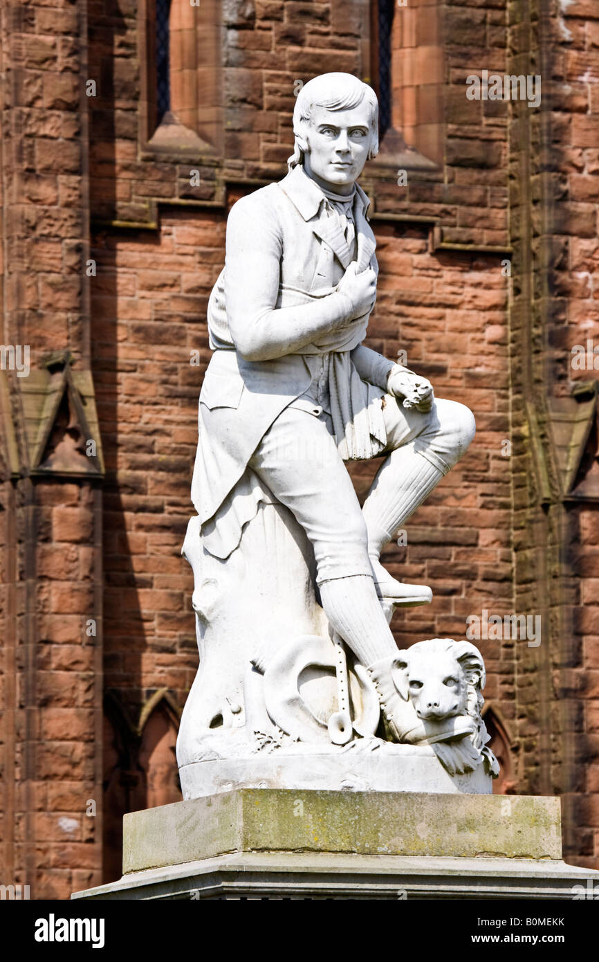 Amelia Paton Hill's estatua de Robert Burns, el poeta nacional de Escocia de 1759 - 1796, Dumfries, Dumfries y Galloway, Escocia. Foto de stock
