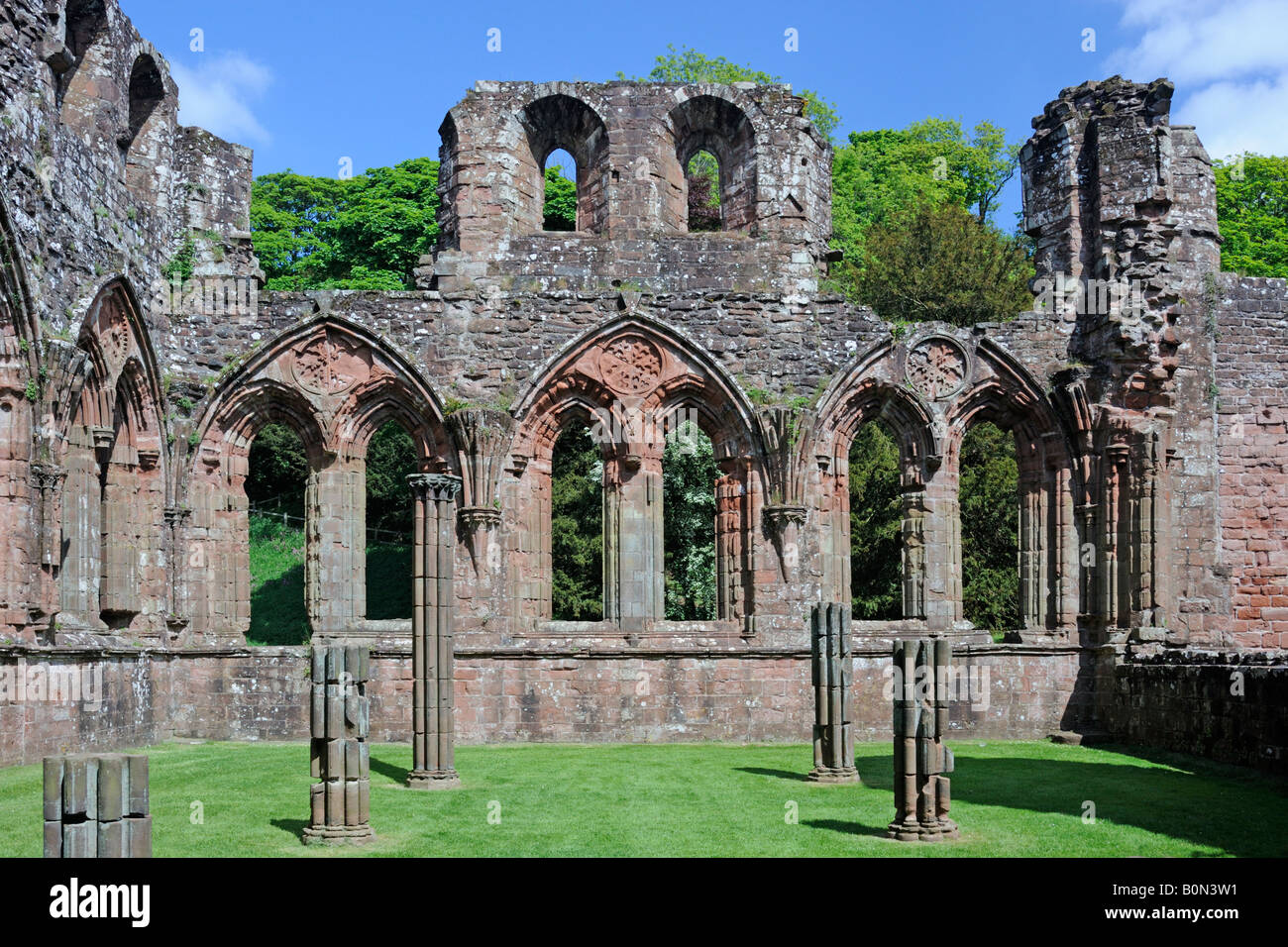 La Sala Capitular. La Abadía de Furness, Cumbria, Inglaterra, Reino Unido, Europa. Foto de stock