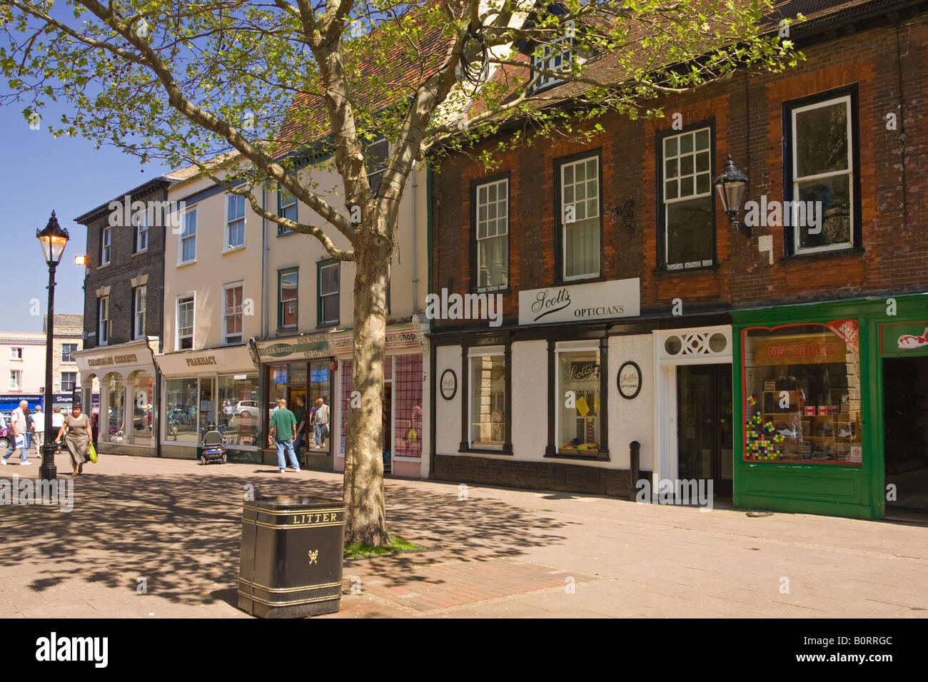 El área transversal en Bury St Edmunds, Suffolk, Reino Unido Foto de stock
