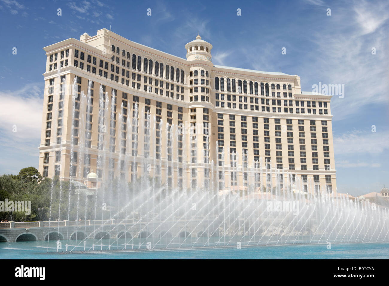 Vista de Bellagio Hotel Casino Las Vegas Nevada EE.UU. Foto de stock