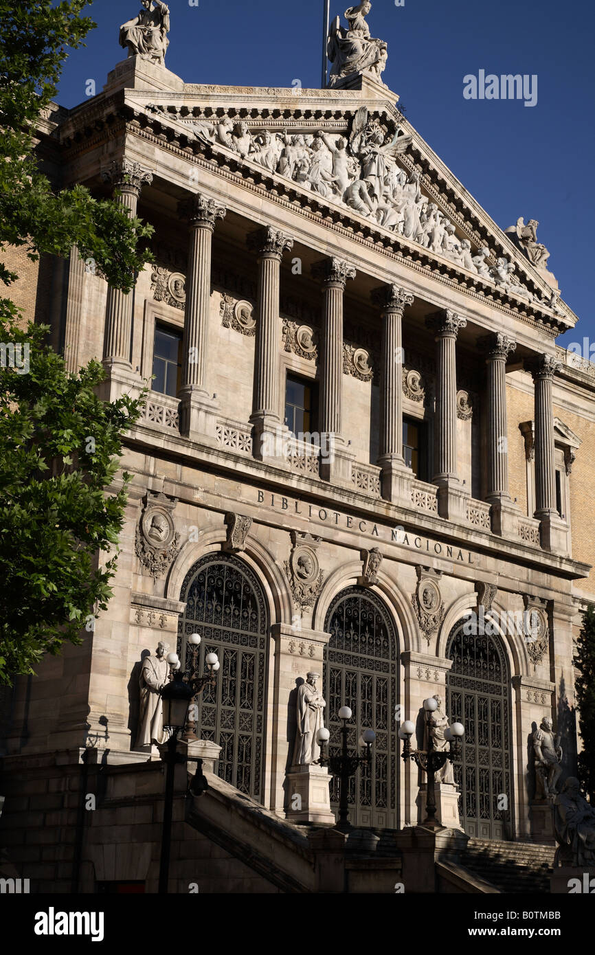 Biblioteca Nacional, Madrid, España Foto de stock