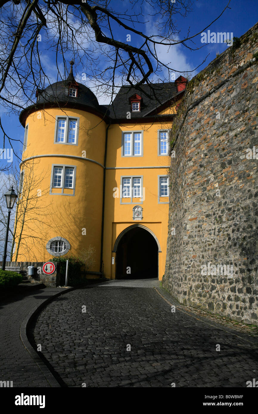 Montabaur Palace, centro de educación de élite, hito de la ciudad de Montabaur Westerwaldkreis, Renania del Norte-Westfalia, Alemania Foto de stock