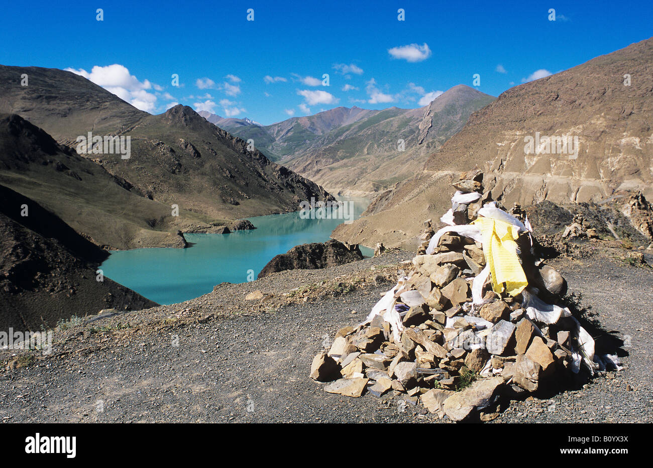 Depósito en Simelha Pass, Gyantse, Tíbet, China Foto de stock