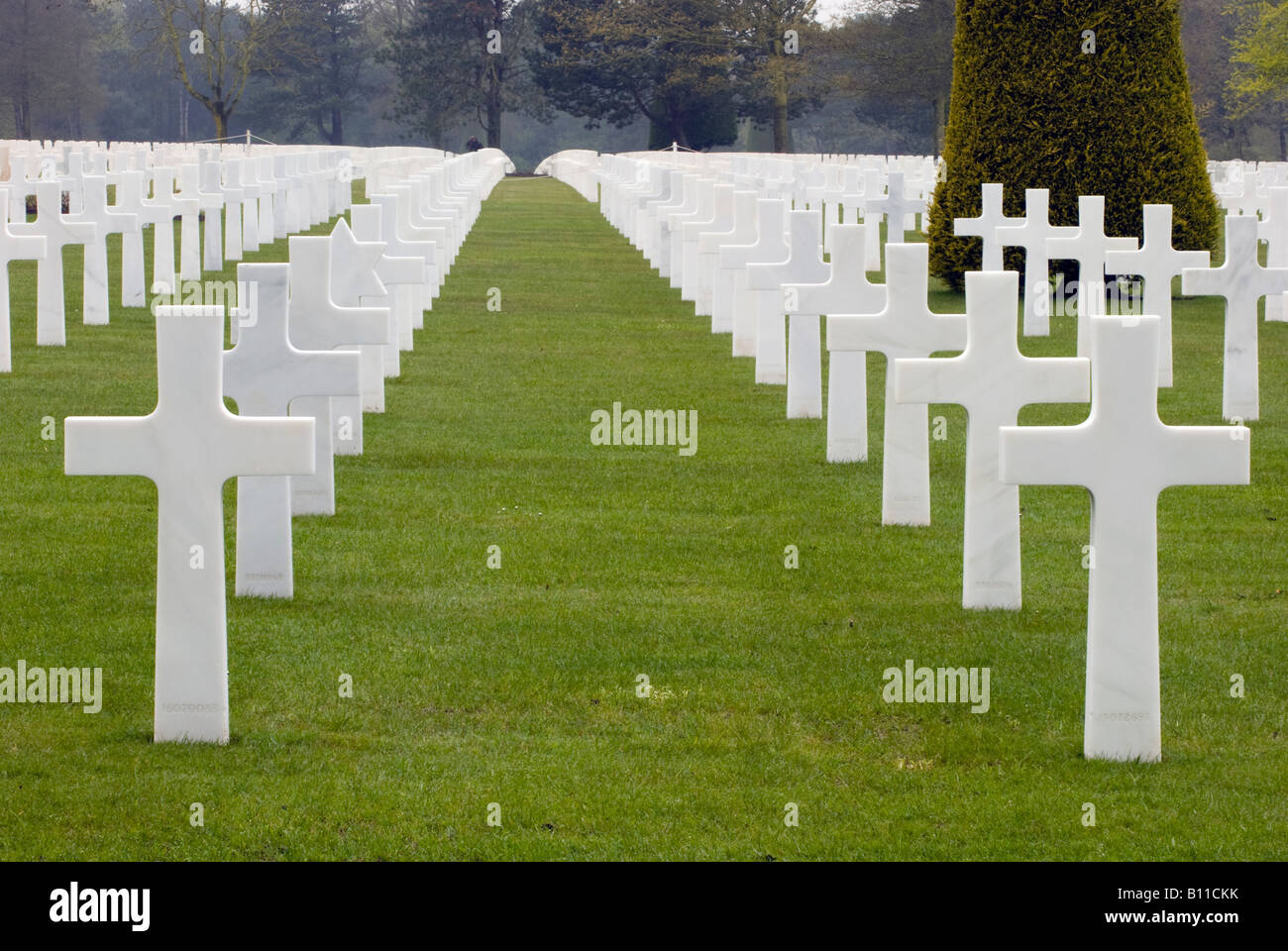 Omaha Beach cementerio de desembarco del día D Foto de stock