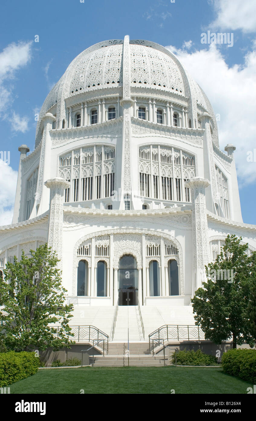 Casa de culto Bahai en Wilmette, Illinois. Foto de stock