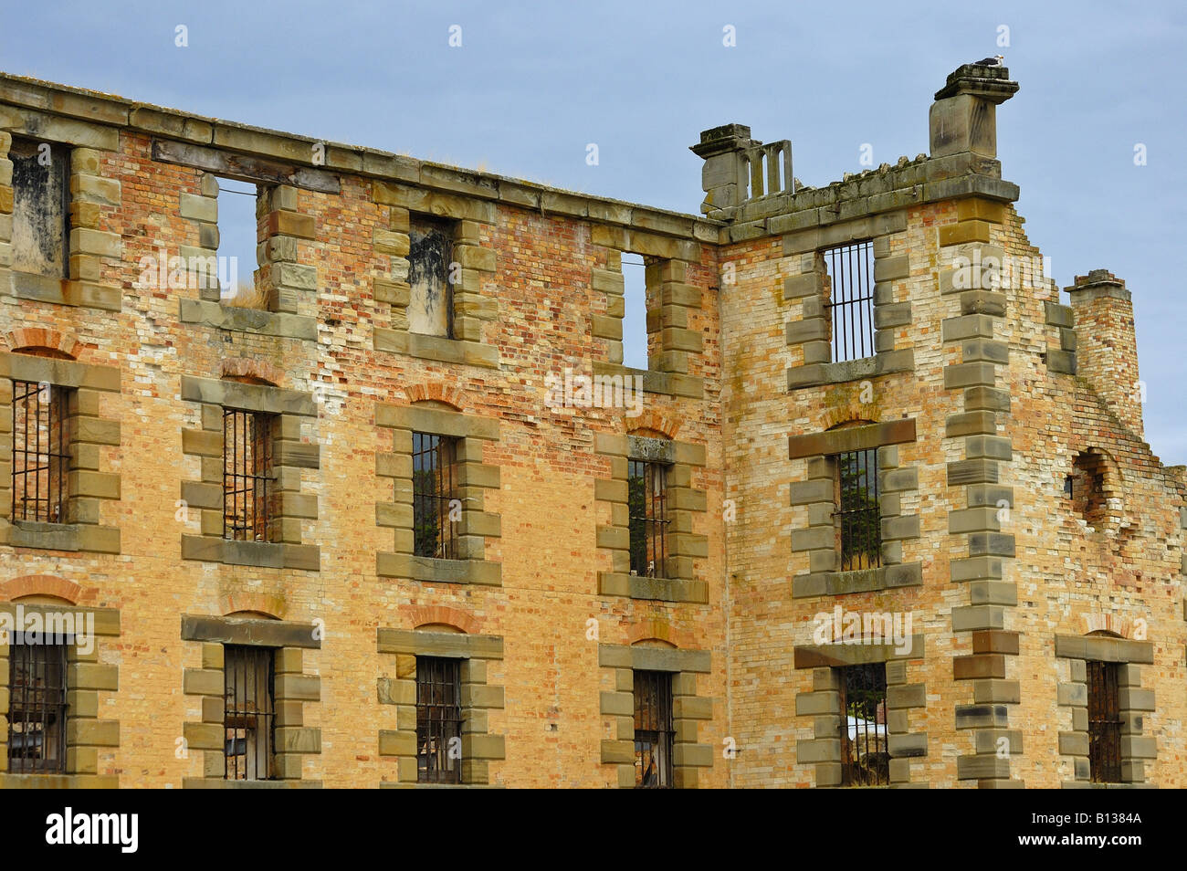 Ruinas de el edificio de la penitenciaría en Port Arthur Foto de stock