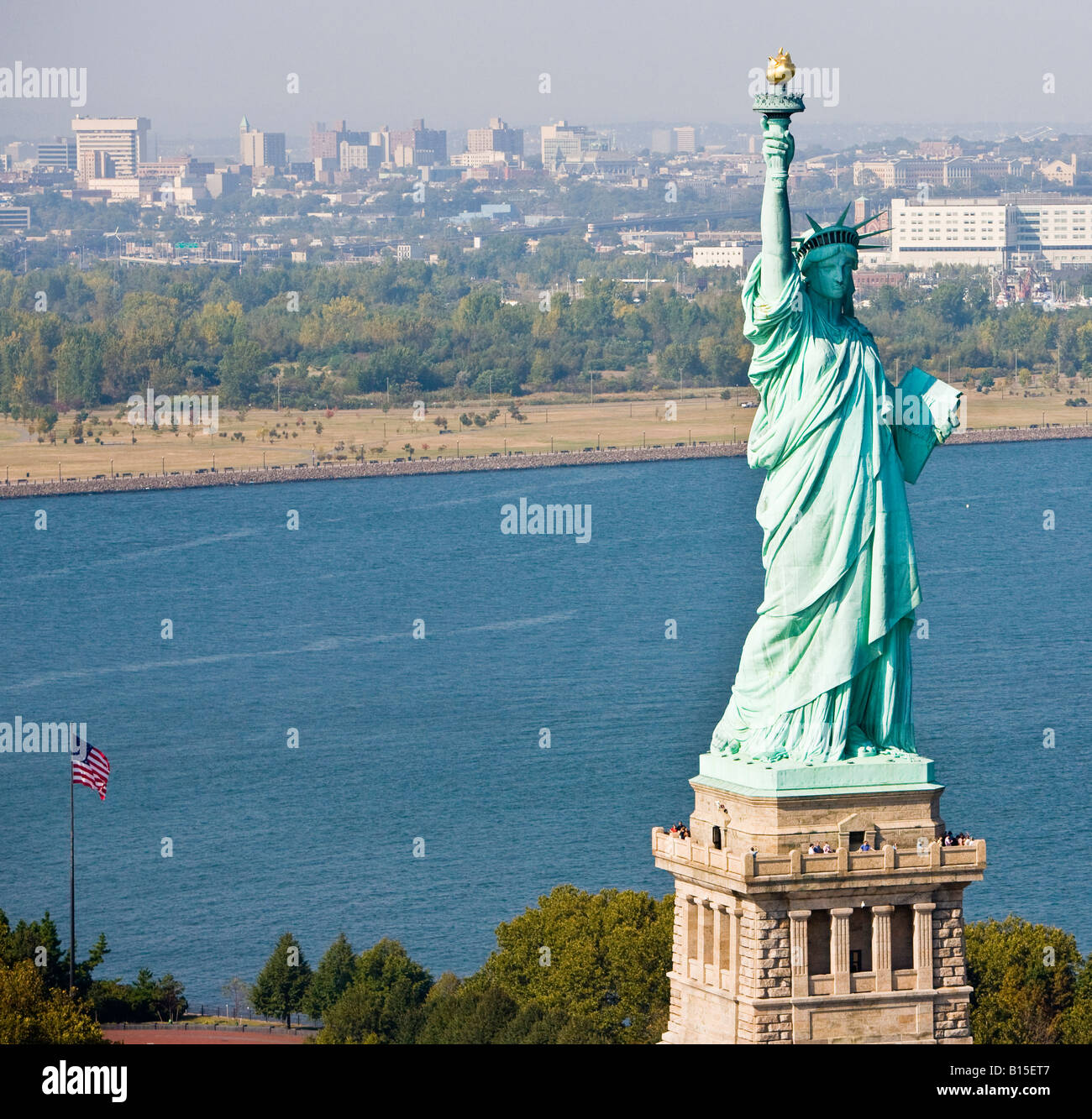 Vista aérea de la Estatua libertad Nueva Jersey Fotografía de stock Alamy