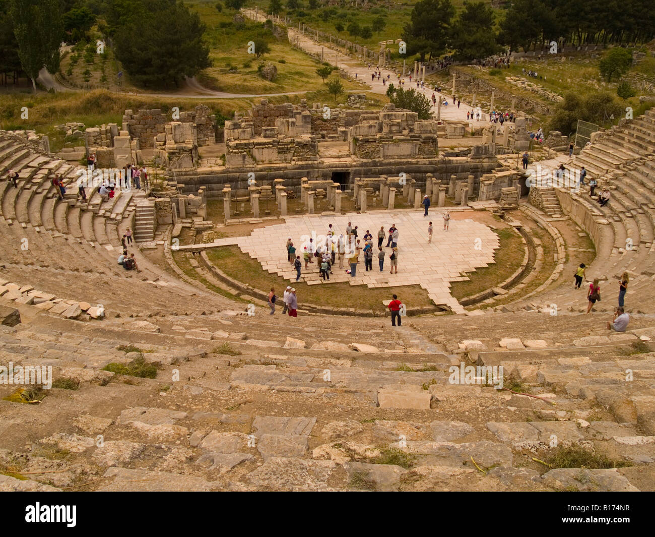 Grand Theatre en la antigua ciudad de Éfeso, Turquía Foto de stock