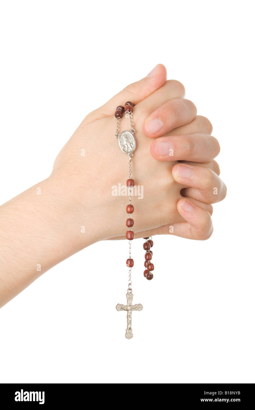 Mujer Rezando Con Rosario A Dios  Rosarios, Santo rosario, Manos rezando  con rosario