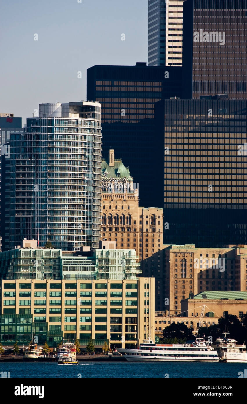 Vista del centro de Toronto, del centro de la isla, el Parque de las Islas de Toronto, Toronto, Ontario, Canadá. Foto de stock