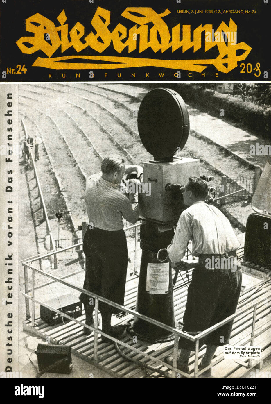 Prensa / medios, revistas / revistas, 'Die Sendung', número 24, título, Berlín, 7.6.1935, Foto de stock