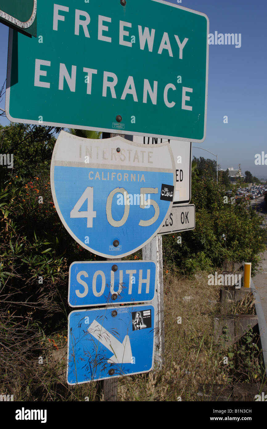 California Freeway 405 firmar Foto de stock