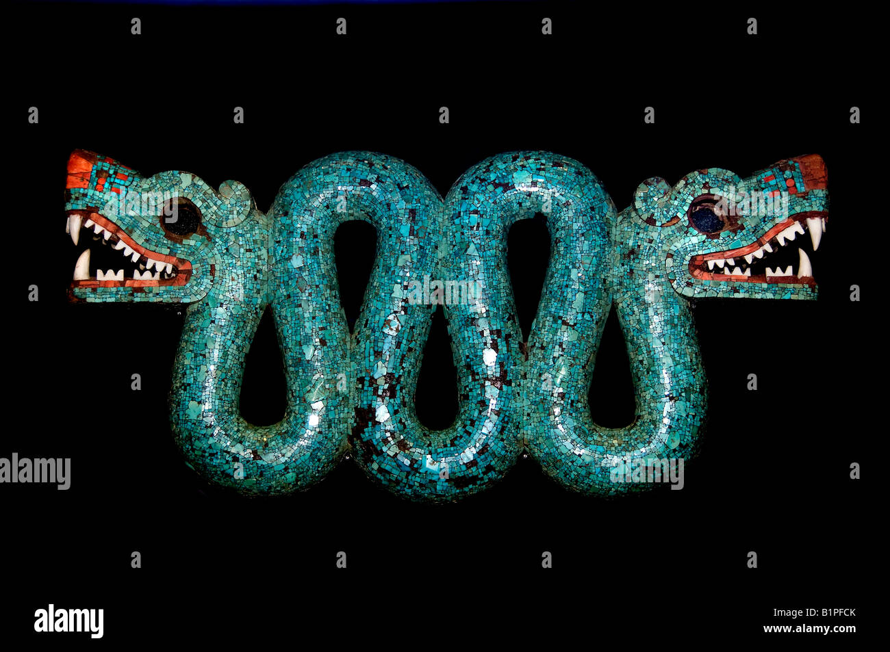 Mosaicos de turquesa de la serpiente de dos cabezas aztecas 15 16