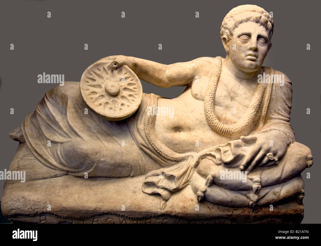 Hombre de pecho etrusco panel 200 100 BC chiusi etruscian etruscos arqueología Italia civilización Foto de stock