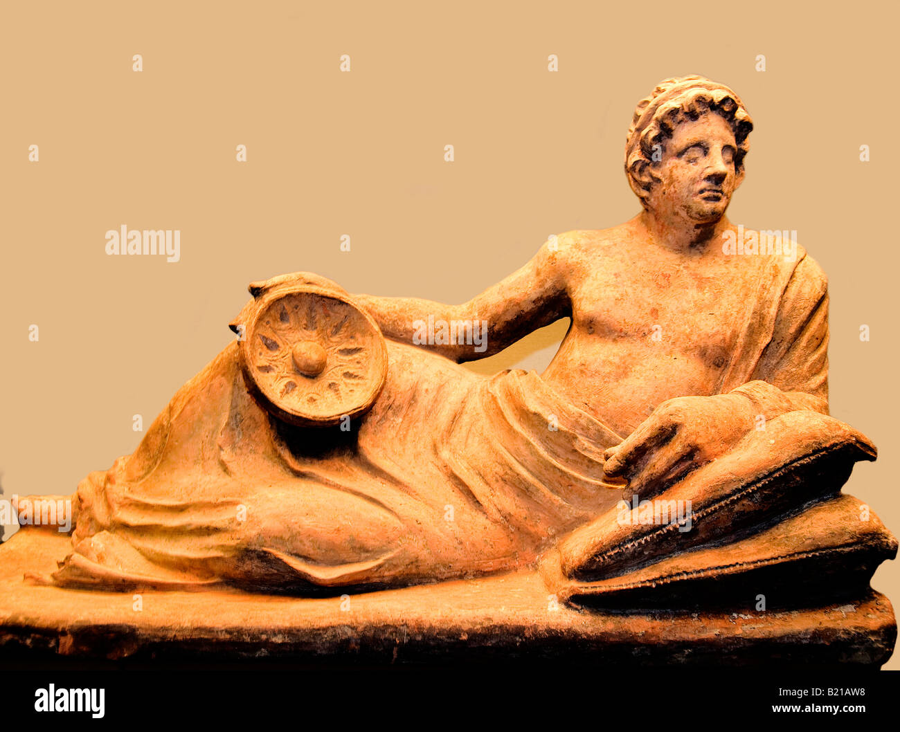 Hombre de pecho etrusco panel 200 100 BC chiusi etruscian etruscos arqueología Italia civilización Foto de stock