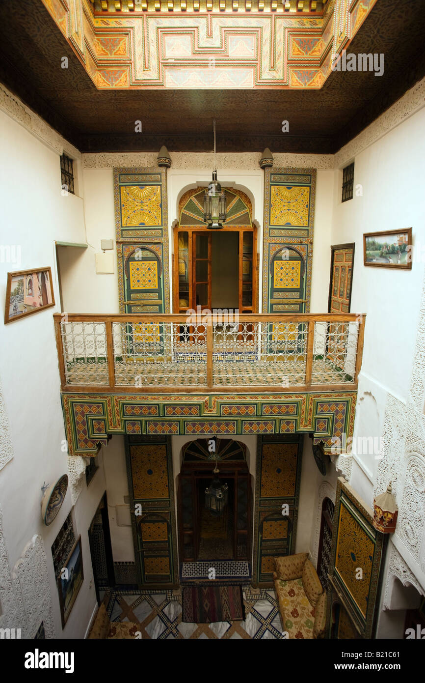 Dar Bouanania Fes riad del siglo xviii estilo guesthouse Foto de stock