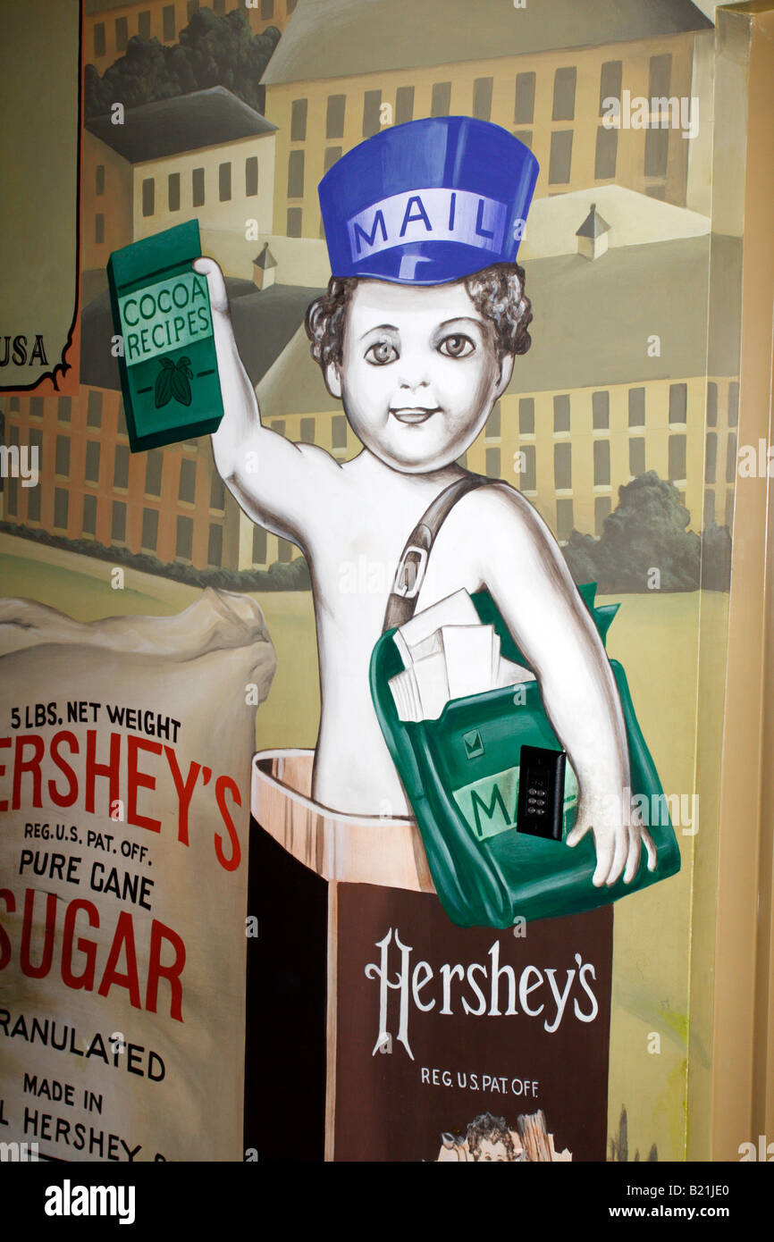 Mailman ofrece recetas de cacao - Parte del Mural en Hershey's Chocolate  World en Hershey. Pennsylvania Fotografía de stock - Alamy