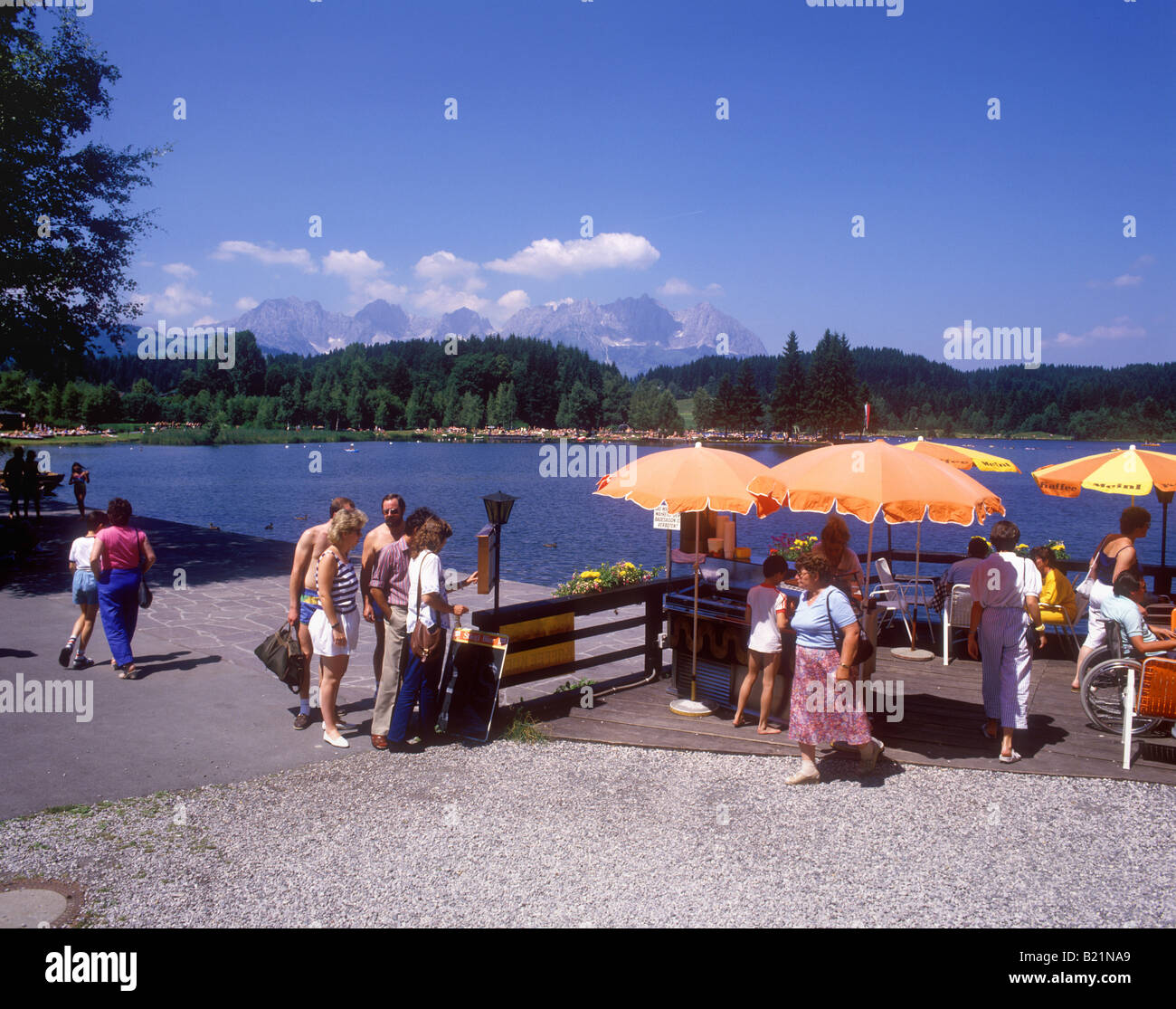 El Schwarzsee en Kitzbuhel Foto de stock