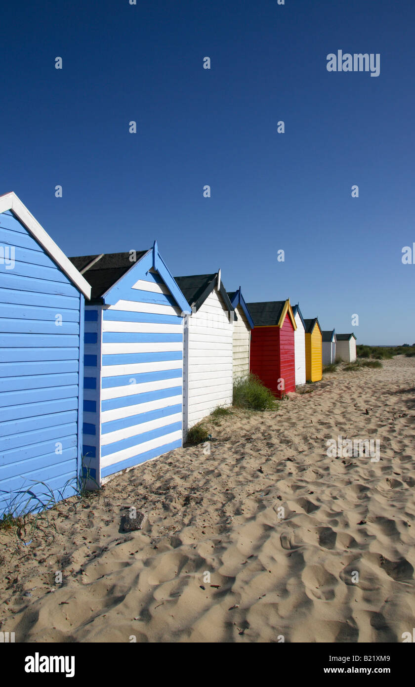 Pintadas cabañas de playa de Southwold. Foto de stock