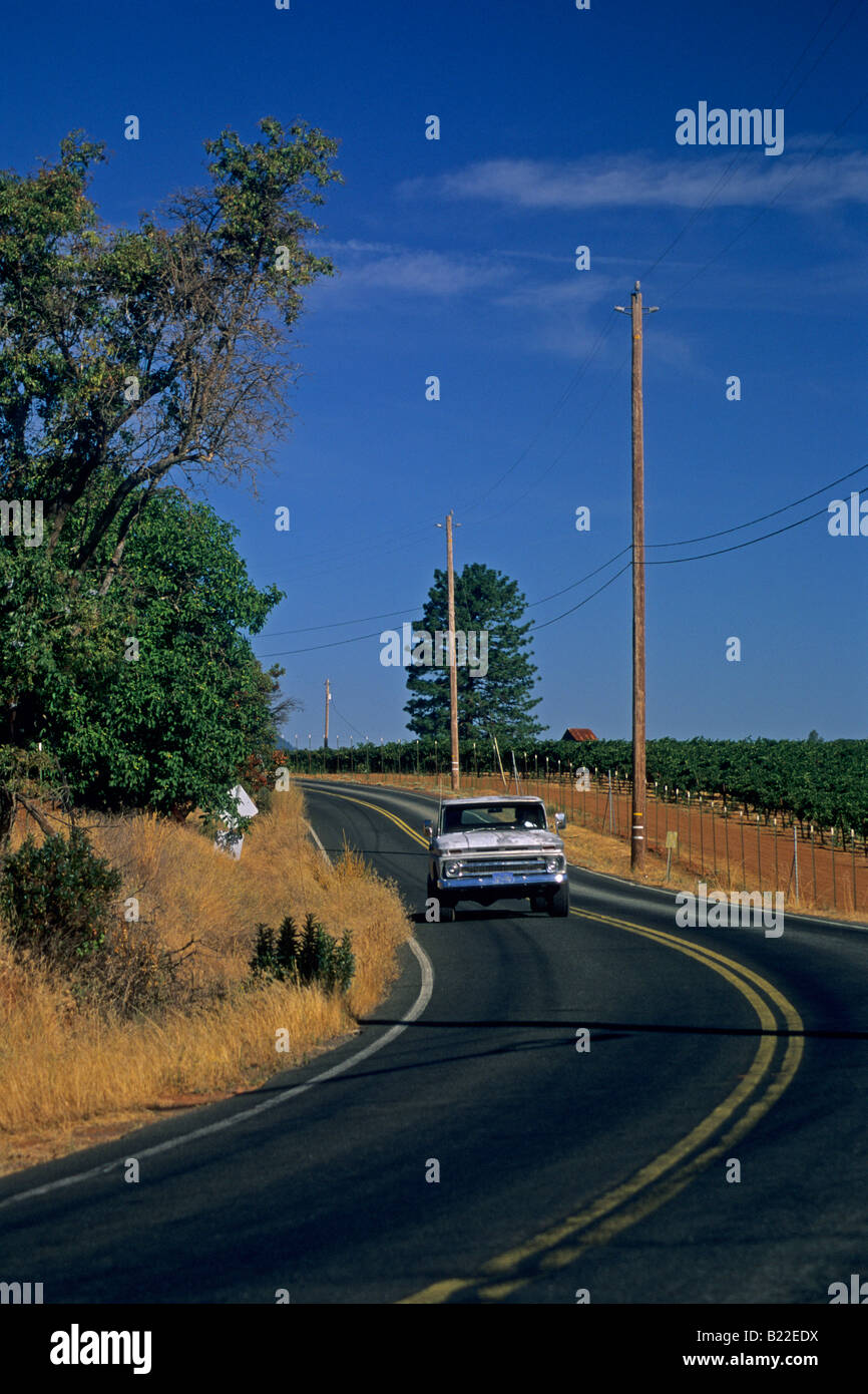 Country Road y viñedos cerca de Lower Lake Clear Lake Lake County California Foto de stock