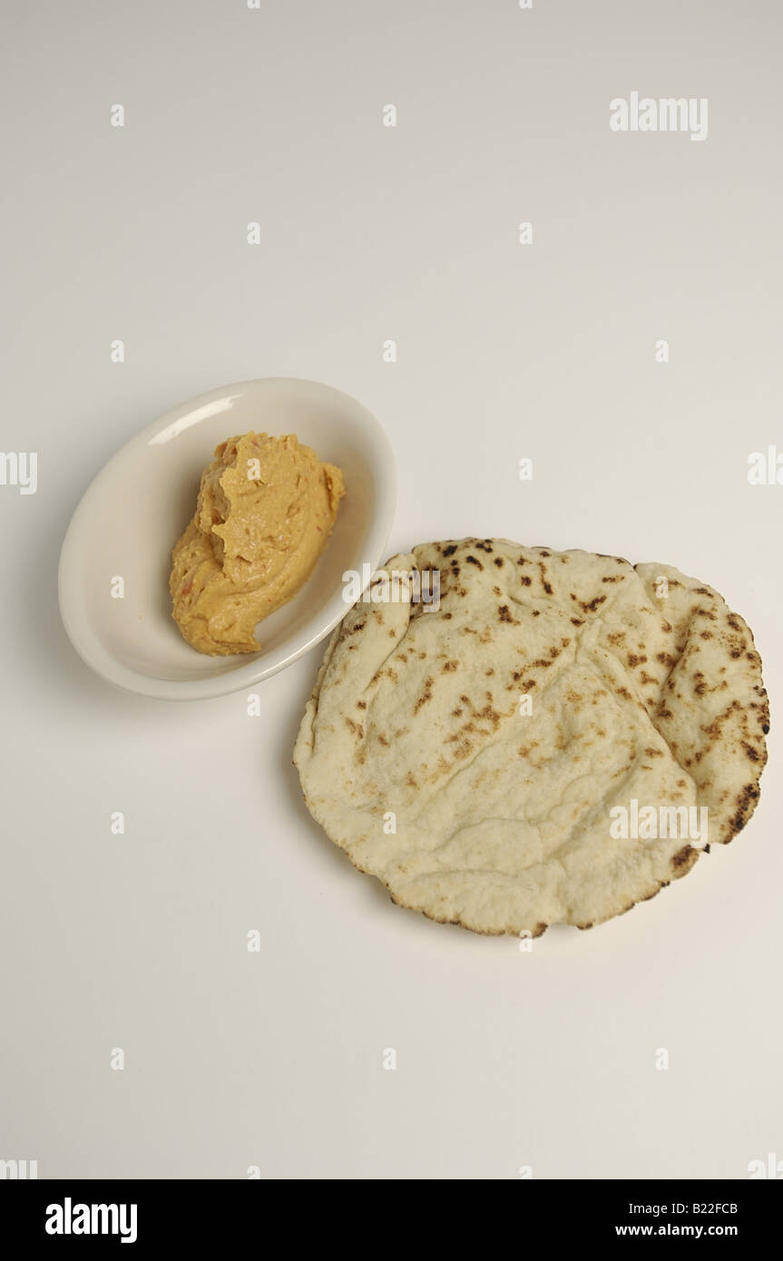 Pita y Hummus Foto de stock