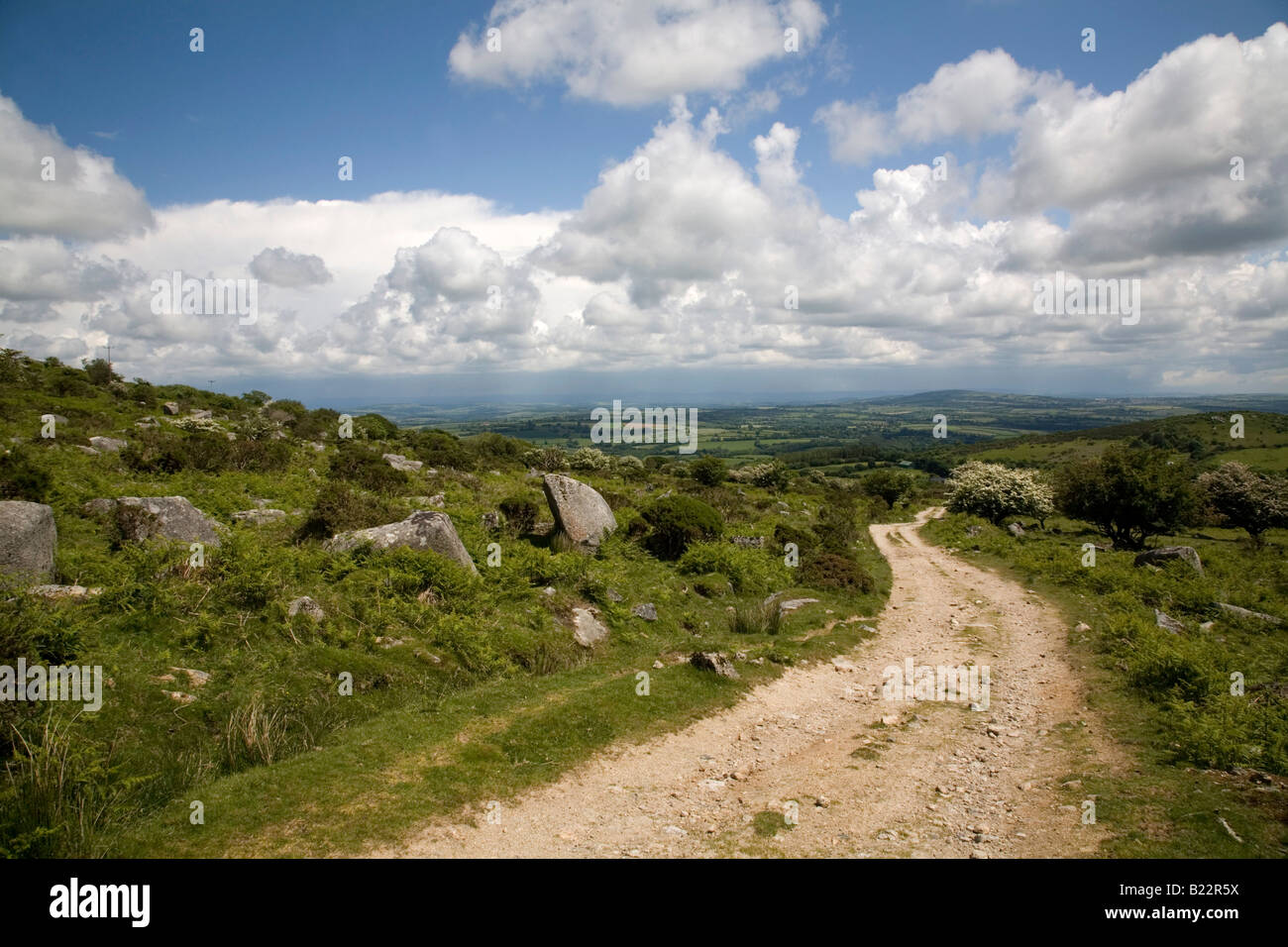 Vista desde bearah tor Bodmin Moor Cornualles Foto de stock
