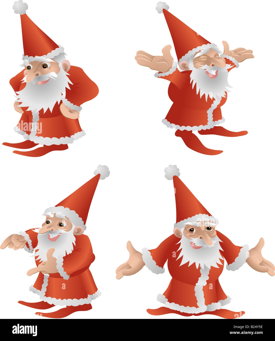Ilustración de Papá Noel. Una ilustración de una muy cool cute Padre Navidad  en cuatro diferentes poses Fotografía de stock - Alamy