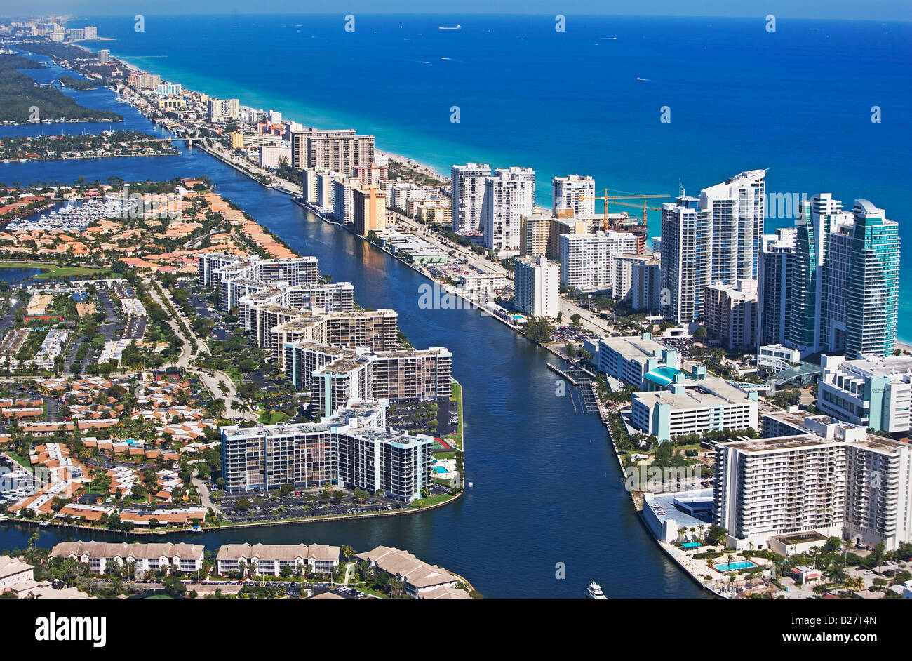 Vista aérea de Fort Lauderdale, Florida, Estados Unidos Foto de stock