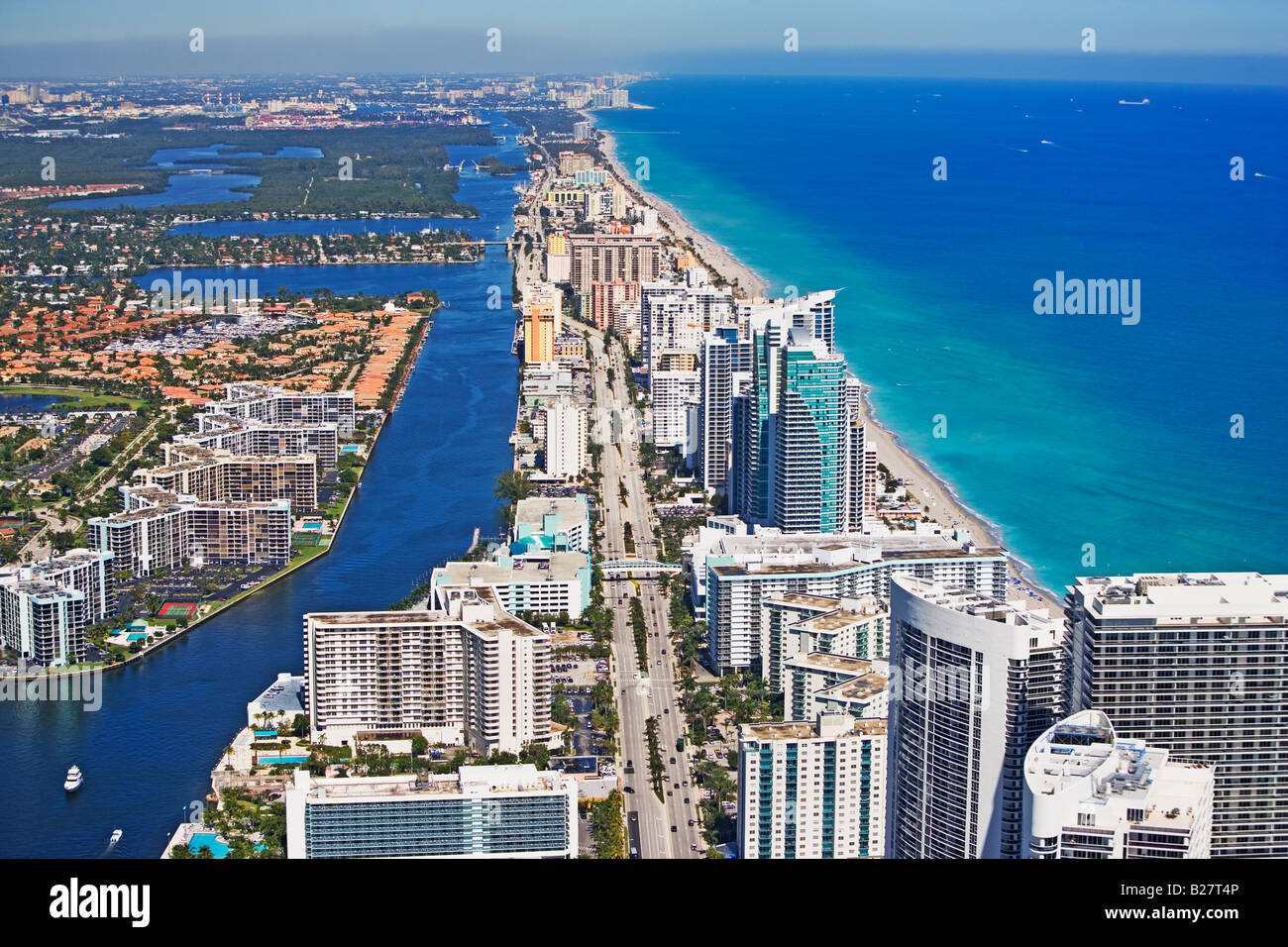 Vista aérea de Fort Lauderdale, Florida, Estados Unidos Foto de stock