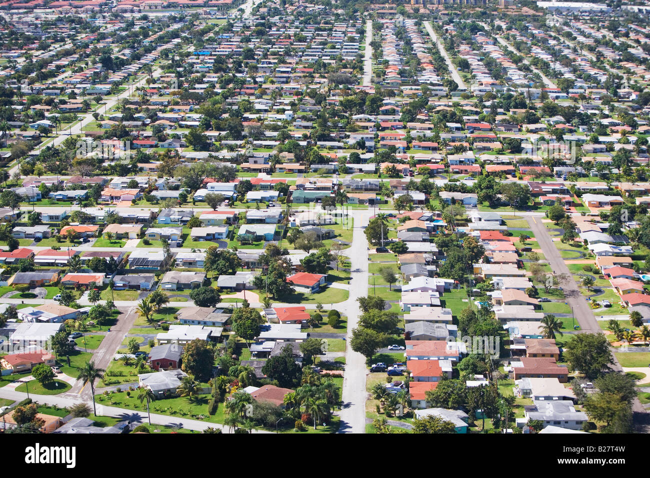 Vista aérea de la zona residencial, Florida, Estados Unidos Foto de stock
