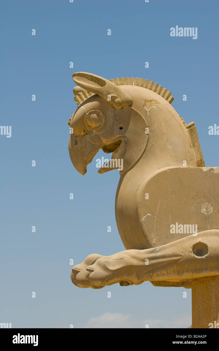 Griffin estatua en una antigua ciudad de Persépolis Foto de stock