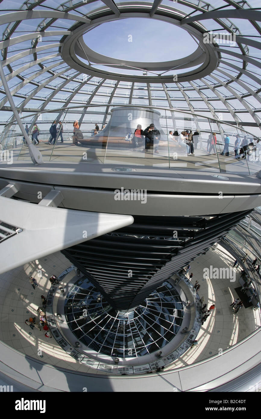 La cúpula del Reichstag, Regierungsviertel, Berlín, Alemania, Europa Foto de stock