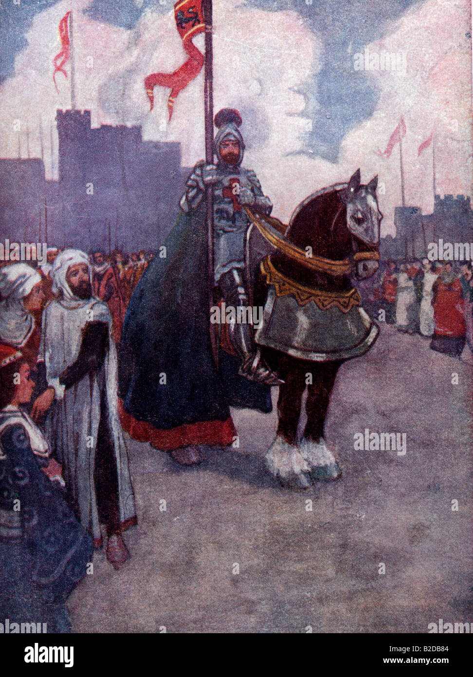El rey Ricardo I en su camino a Palastine - 3ª Cruzada Foto de stock