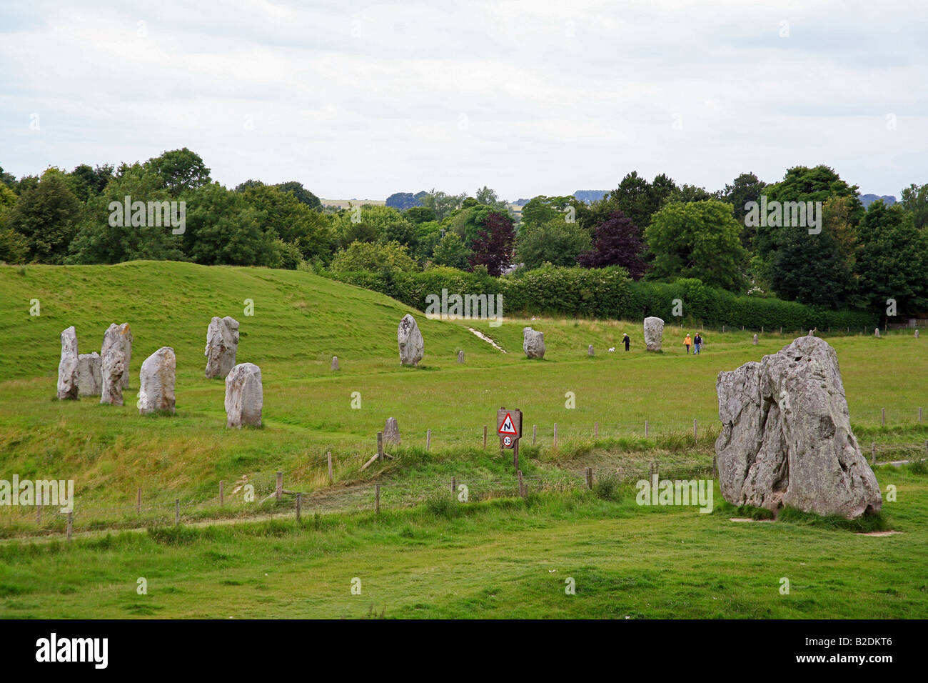 El monolito prehistórico círculo en Avebury, Wiltshire, UK - un sitio del Patrimonio Mundial Foto de stock