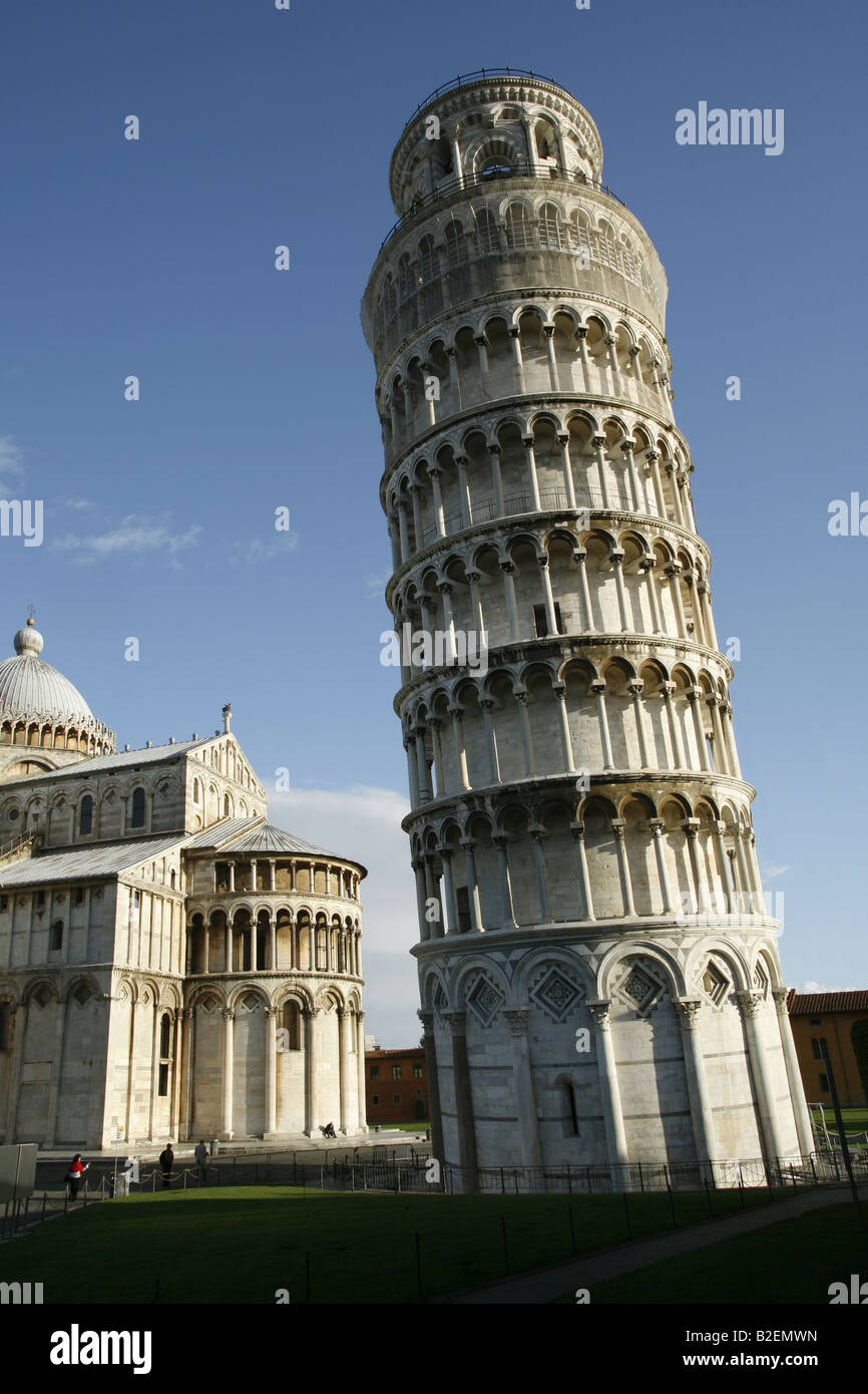 La Torre Inclinada de Pisa, Toscana, Italia Foto de stock