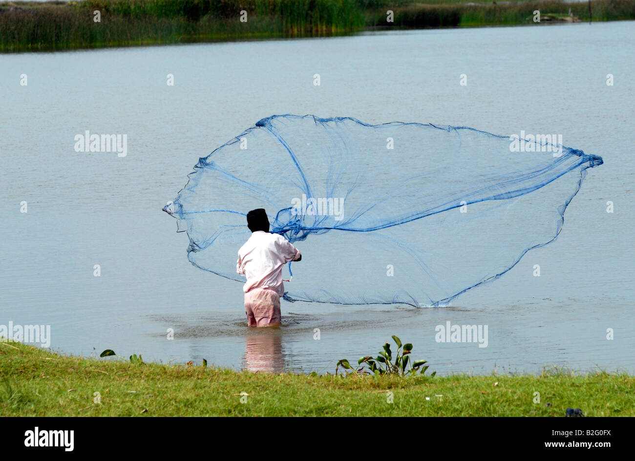 Los pescadores utilizan atarrayas en una laguna en la costa sudeste de Sri  Lanka Fotografía de stock - Alamy