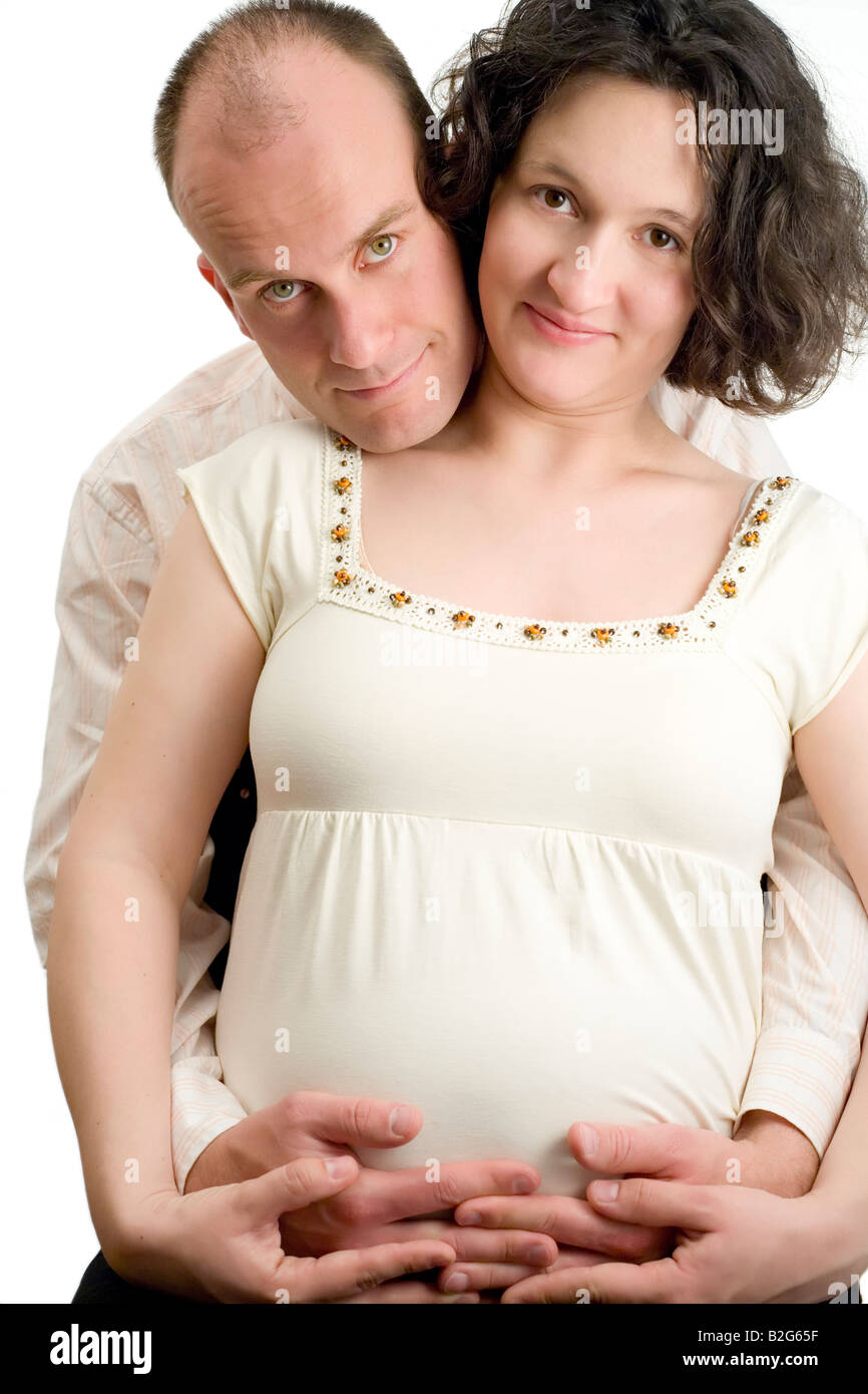 Pareja embarazada madre padre a ser padres de familia hombre mujer par  Fotografía de stock - Alamy
