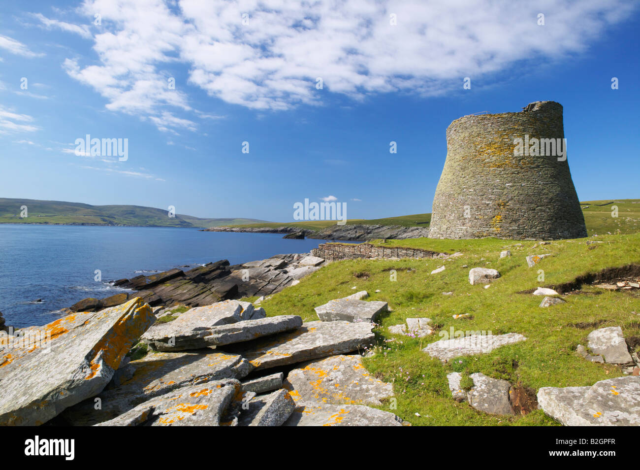 Mousa Broch, la isla de Mousa, Islas Shetland (Escocia, Reino Unido) Foto de stock