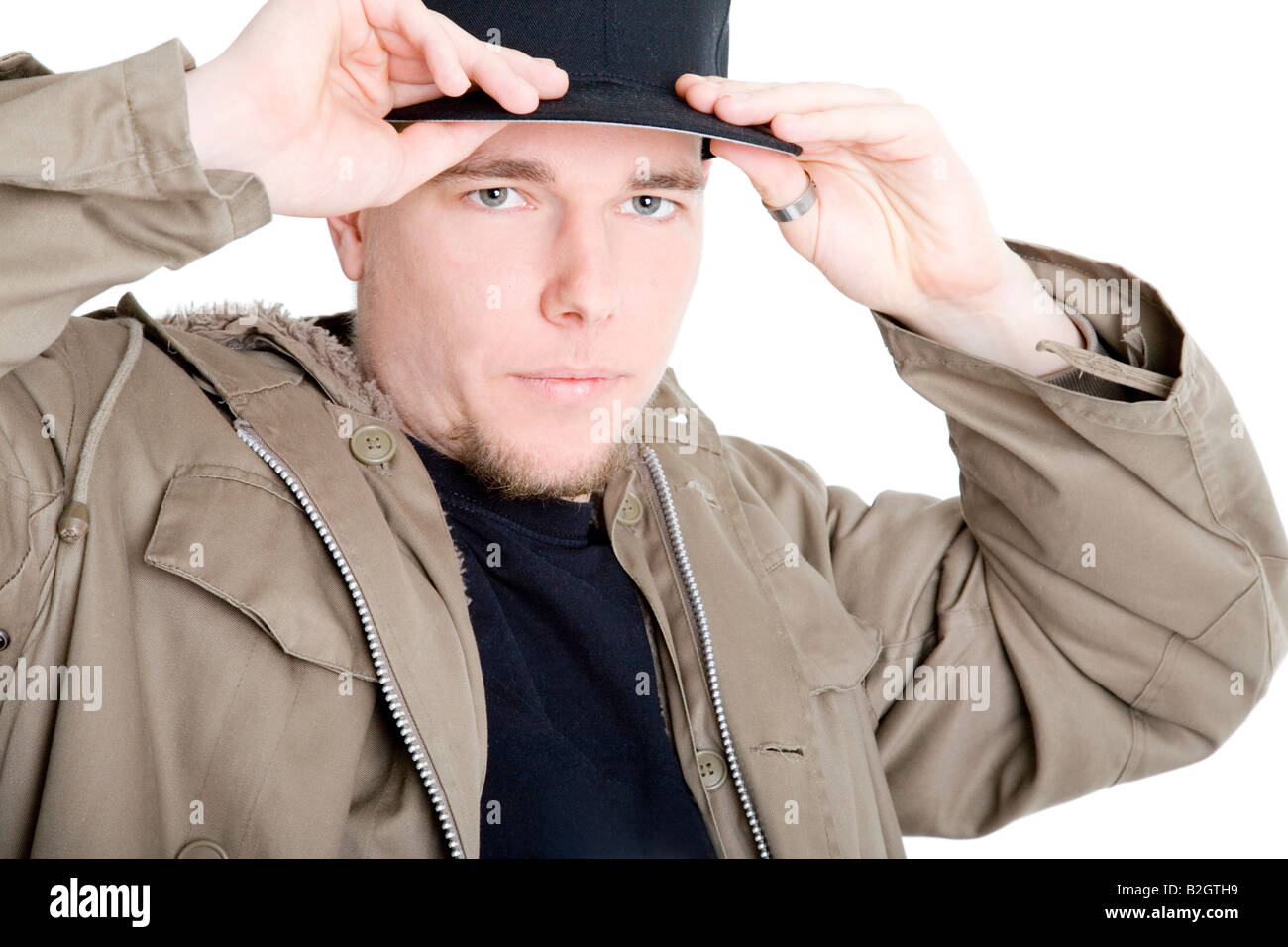 Parka joven rapero rap hip hop hiphop gorra basecap gesticulación acción  bailando música de estilo de vida de personas retrato Fotografía de stock -  Alamy