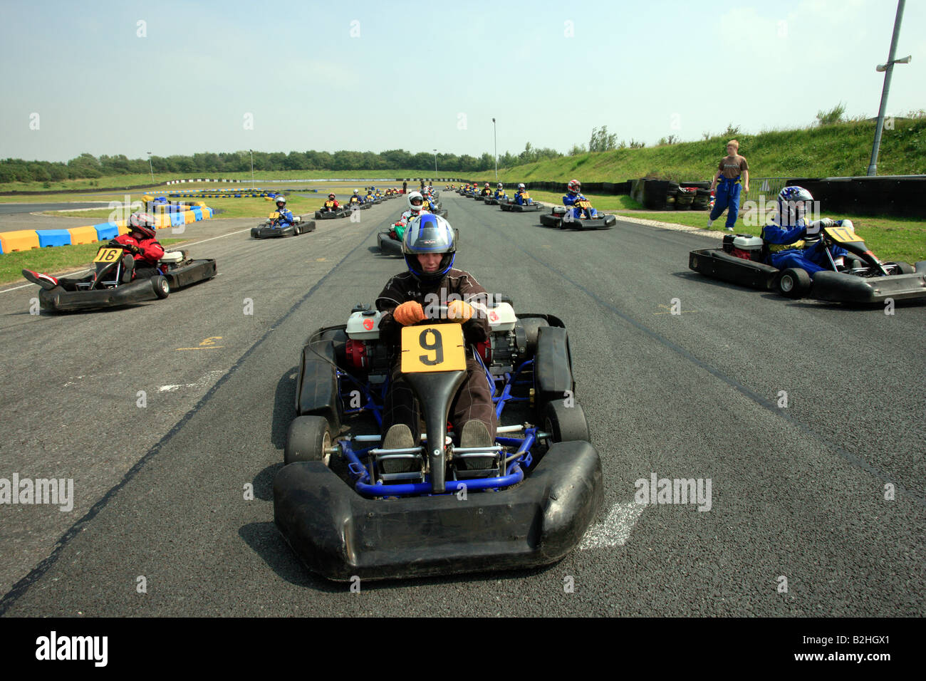Karting en Middlesbrough Motorsports Park South Bank Foto de stock